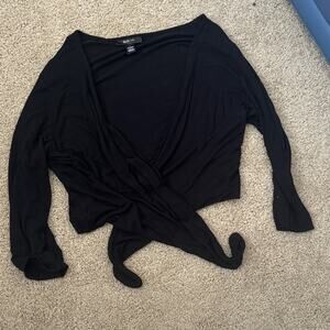 Style & Co. Black Wrap Blouse